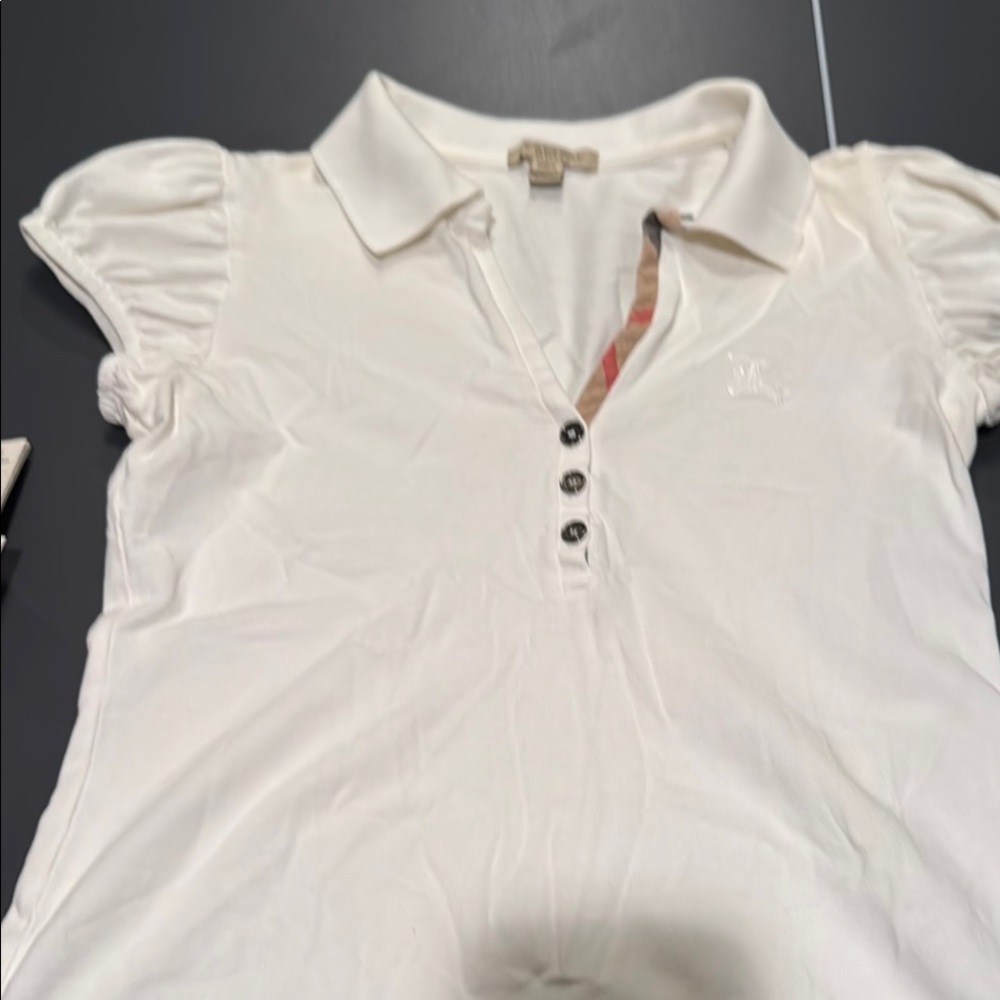 Burberry White Blouse with Button Accents
